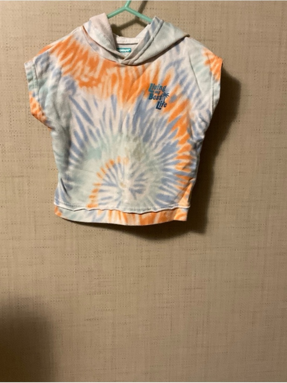 Garanimals Tie-Dye Sleeveless Hooded Tank - Orange, Blue, White